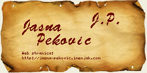 Jasna Peković vizit kartica